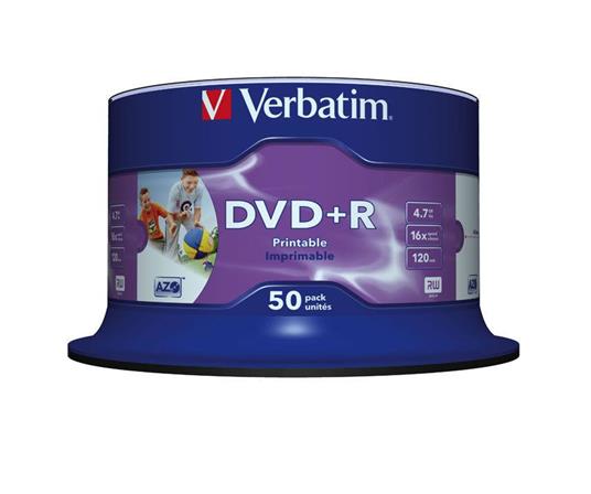 DVD+R Wide Inkjet Printable No ID Brand 4.7Gb DVD+R Verbatim - 5