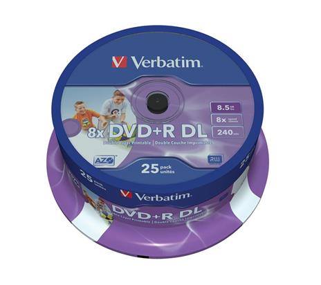 Verbatim 43667 DVD vergine 8,5 GB DVD+R DL 25 pezzo(i)