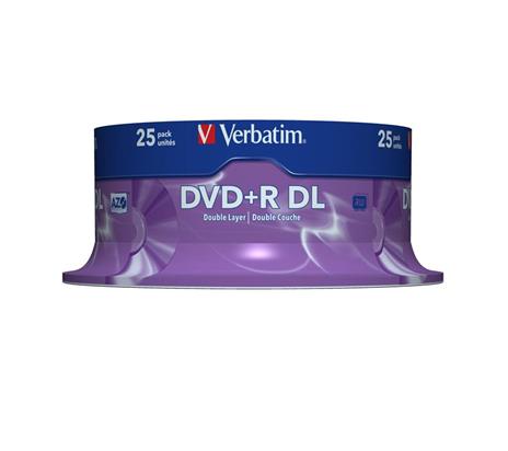 Verbatim DVD+R Double Layer 8x Matt Silver 25pk Spindle 8.5GB DVD+R DL 25pezzo(i)