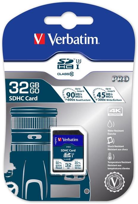 Verbatim Pro memoria flash 32 GB SDHC Classe 10 UHS - 2