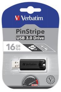 Verbatim PinStripe 16Gb 16Gb USB 3.0 (3.1 Gen 1) Tipo-A Nero unità Flash USB - 3