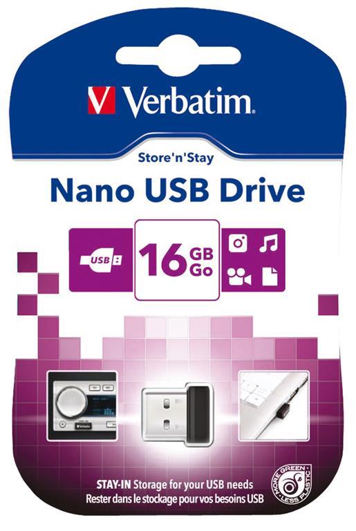 Verbatim Store 'n' Stay NANO - Memoria USB da 16 GB - Nero - 3