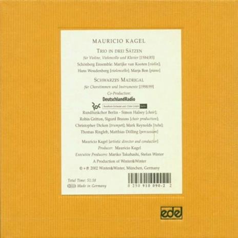 Trio in Drei Satzen - CD Audio di Mauricio Kagel - 2