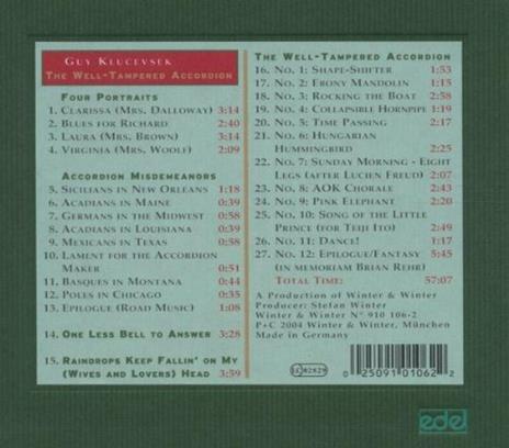 The Well Tempered Accordion - CD Audio di Guy Klucevsek - 2