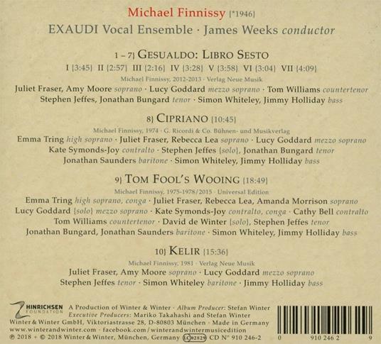 Michael Finnissy Vocal Works 1974-2015 - CD Audio di Michael Finnissy,Exaudi Vocal Ensemble - 2