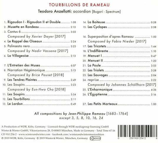 Tourbillons de Rameau - CD Audio di Teodoro Anzellotti - 2
