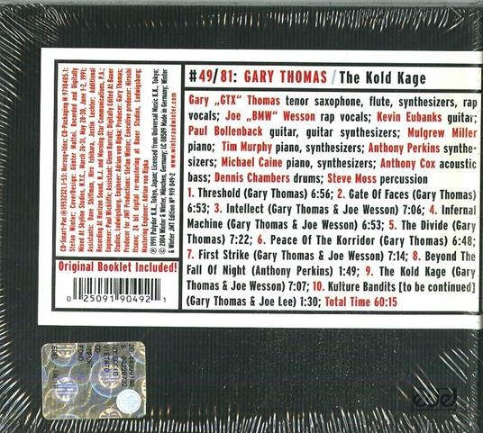 The Cold Cage - CD Audio di Gary Thomas - 2