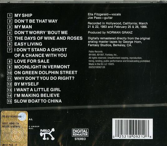 Easy Living - CD Audio di Ella Fitzgerald,Joe Pass - 2