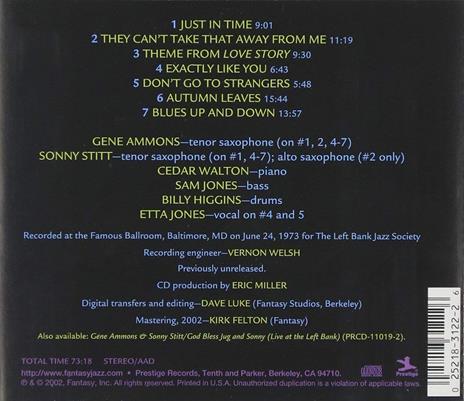 Left Bank Encores - CD Audio di Gene Ammons,Sonny Stitt - 2