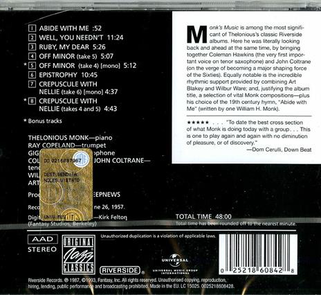 Monk's Music - CD Audio di Thelonious Monk - 2