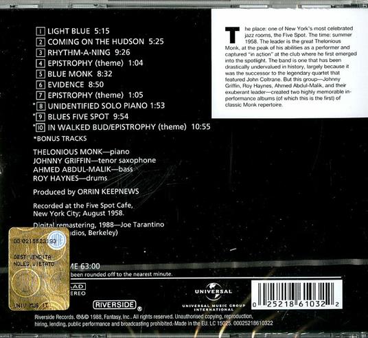 Thelonious in Action - CD Audio di Thelonious Monk - 2