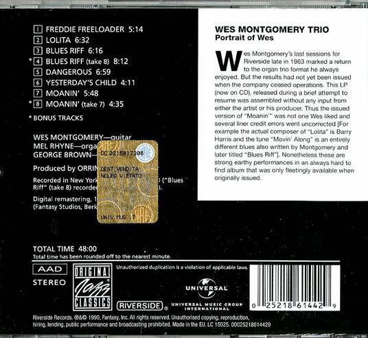 Portrait of Wes - CD Audio di Wes Montgomery - 2