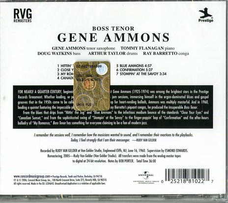 Boss Tenor (Rudy Van Gelder) - CD Audio di Gene Ammons - 2