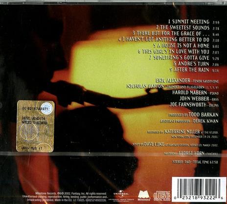 Summit Meeting - CD Audio di Eric Alexander - 2