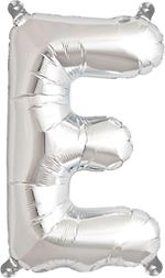 Palloncini in alluminio lettera E argentata Taglia Unica