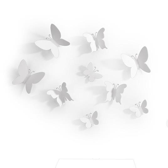 Mariposa wall set 9 pezzi / Farfalle decoro da parete set 9 pezzi Colore Bianco - 5
