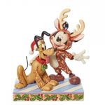 Disney: Enesco - Santa Mickey Y Pluto Traditions Figura Jim Shore