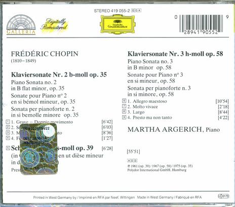 Sonate per pianoforte n.2, n.3 - Scherzo n.3 - CD Audio di Frederic Chopin,Martha Argerich - 2