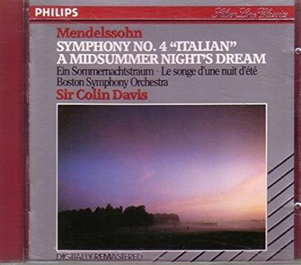 Symphony No.4 Italian - CD Audio di Felix Mendelssohn-Bartholdy