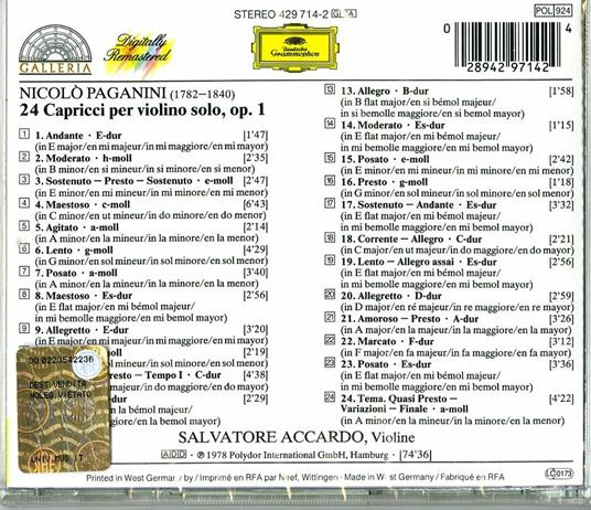 24 Capricci - CD Audio di Niccolò Paganini,Salvatore Accardo - 2