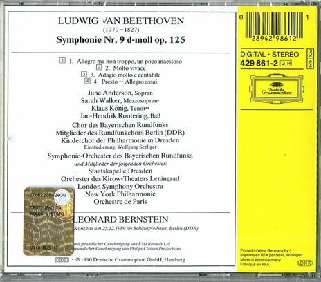 Sinfonia n.9 - CD Audio di Ludwig van Beethoven,Leonard Bernstein - 2