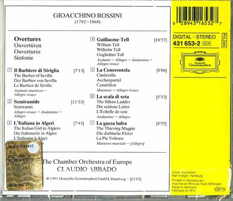 Ouvertures - CD Audio di Gioachino Rossini,Claudio Abbado,Chamber Orchestra of Europe - 2