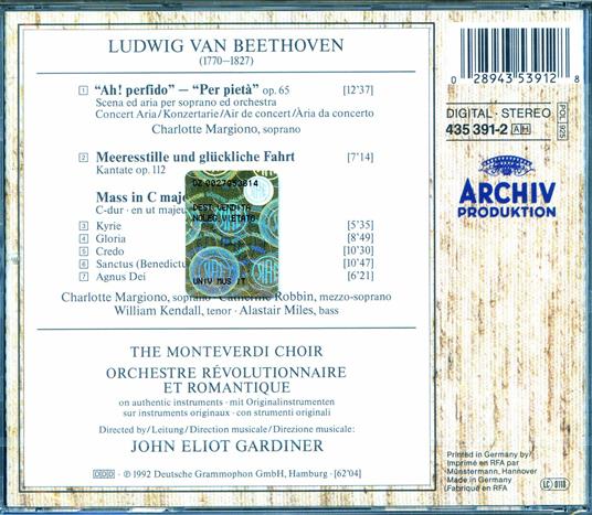 Messa in Do - CD Audio di Ludwig van Beethoven,Charlotte Margiono - 2