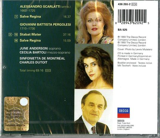 Salve Regina - Stabat Mater - CD Audio di Giovanni Battista Pergolesi,Alessandro Scarlatti,June Anderson - 2