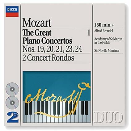 Concerti per pianoforte vol.1: n.19, n.20, n.21, n.23, n.24 - 2 Concerti Rondò - CD Audio di Wolfgang Amadeus Mozart,Alfred Brendel,Neville Marriner,Academy of St. Martin in the Fields
