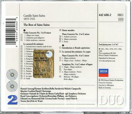 The Best of Saint-Saëns - CD Audio di Camille Saint-Saëns - 2