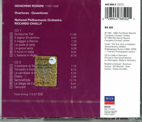 Ouvertures - CD Audio di Gioachino Rossini,Riccardo Chailly,National Philharmonic Orchestra - 2