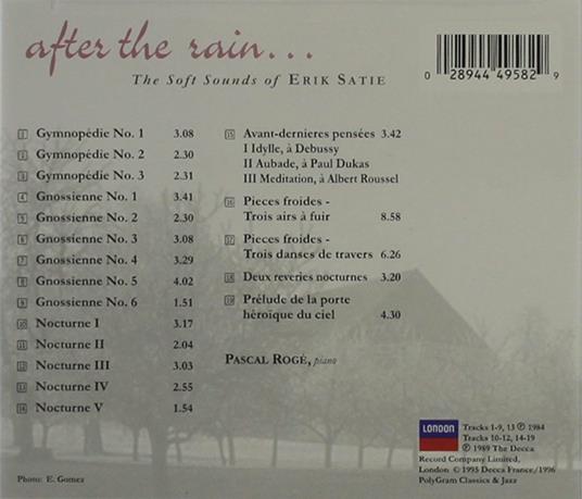 After the Rain... - CD Audio di Erik Satie,Pascal Rogé - 2