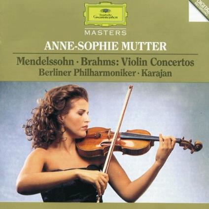 Concerto per violino / Concerto per violino - CD Audio di Johannes Brahms,Felix Mendelssohn-Bartholdy,Herbert Von Karajan,Anne-Sophie Mutter,Berliner Philharmoniker