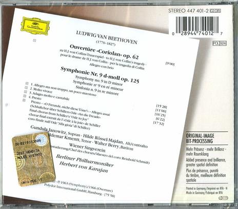 Sinfonia n.9 - Ouverture Coriolano - CD Audio di Ludwig van Beethoven,Herbert Von Karajan,Berliner Philharmoniker - 2