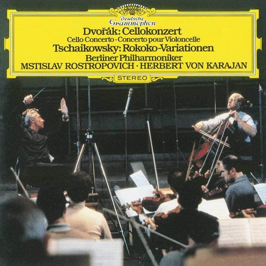 Concerto per violoncello / Variazioni Rococò - CD Audio di Antonin Dvorak,Pyotr Ilyich Tchaikovsky,Herbert Von Karajan,Mstislav Rostropovich,Berliner Philharmoniker