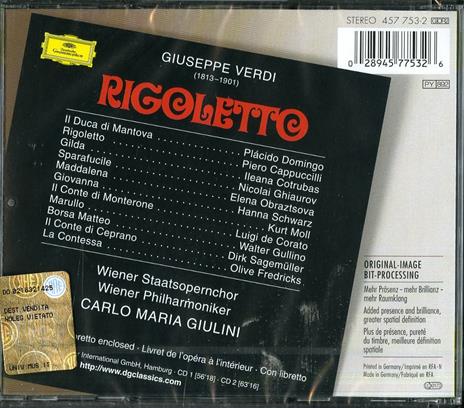Rigoletto - CD Audio di Placido Domingo,Ileana Cotrubas,Piero Cappuccilli,Giuseppe Verdi,Carlo Maria Giulini,Wiener Philharmoniker - 2