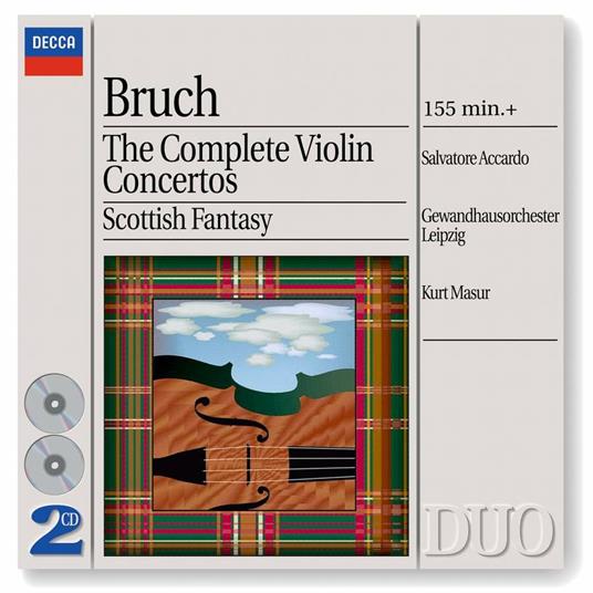 Concerti per violino completi - Fantasia scozzese - CD Audio di Max Bruch,Salvatore Accardo,Kurt Masur,Gewandhaus Orchester Lipsia
