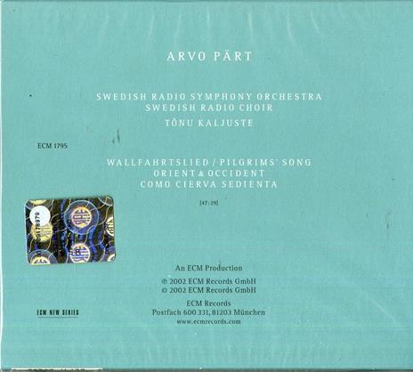 Orient & Occident - Wallfahrtslied - Como - CD Audio di Arvo Pärt - 2