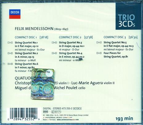 Quartetti per archi completi - CD Audio di Felix Mendelssohn-Bartholdy,Quatuor Ysaÿe - 2