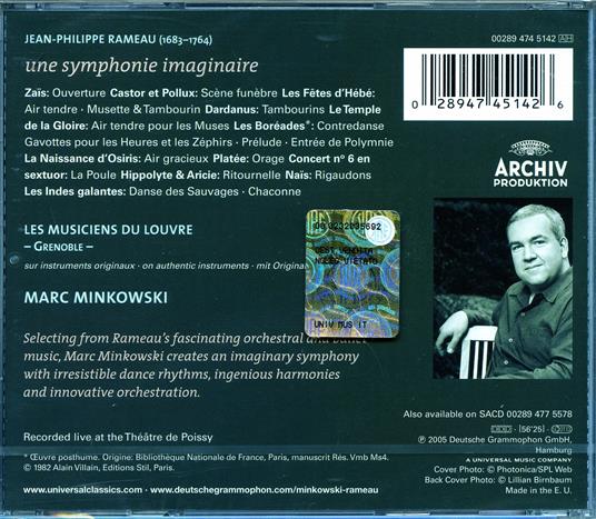 Une symphonie imaginaire - CD Audio di Jean-Philippe Rameau,Marc Minkowski,Les Musiciens du Louvre - 2