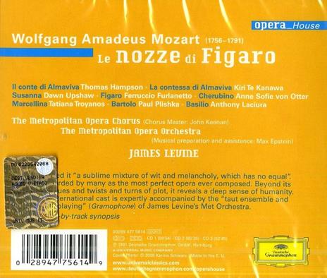 Le nozze di Figaro - CD Audio di Wolfgang Amadeus Mozart,James Levine,Kiri Te Kanawa,Dawn Upshaw,Ferruccio Furlanetto - 2