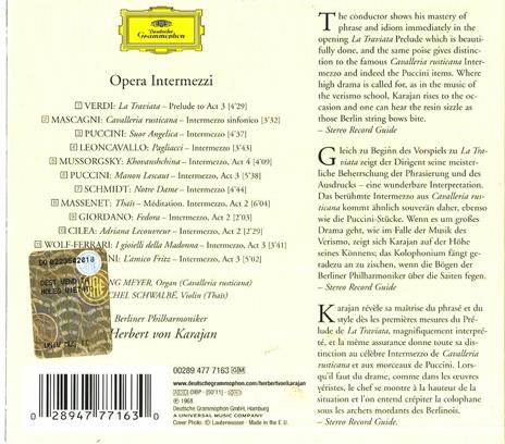 Opera Intermezzi - CD Audio di Herbert Von Karajan,Berliner Philharmoniker - 2
