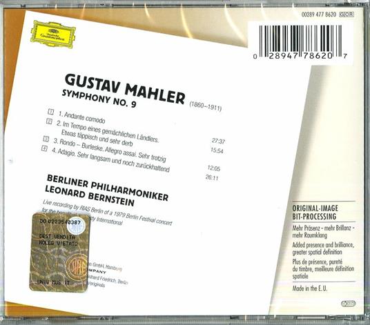 Sinfonia n.9 - CD Audio di Leonard Bernstein,Gustav Mahler,Berliner Philharmoniker - 3