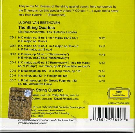 Quartetti completi - CD Audio di Ludwig van Beethoven,Emerson String Quartet - 2