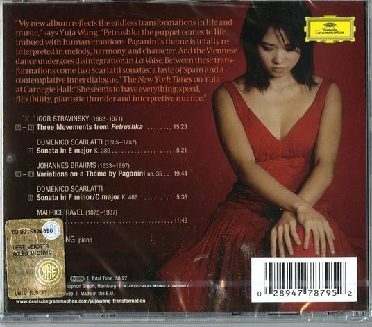 Transformation - CD Audio di Johannes Brahms,Maurice Ravel,Domenico Scarlatti,Igor Stravinsky,Yuja Wang - 2