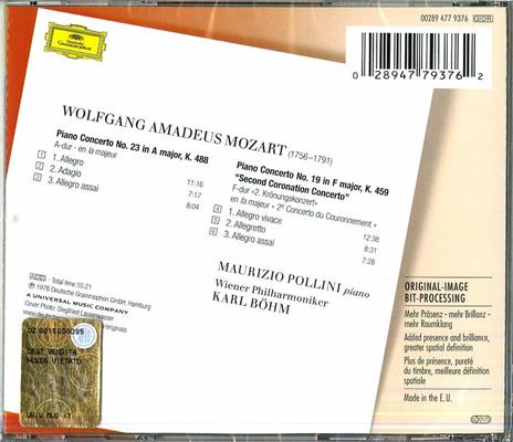 Concerti per pianoforte n.19, n.23 - CD Audio di Wolfgang Amadeus Mozart,Maurizio Pollini,Karl Böhm,Wiener Philharmoniker - 2