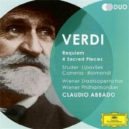 Requiem - 4 Pezzi sacri - CD Audio di Giuseppe Verdi,José Carreras,Cheryl Studer,Ruggiero Raimondi,Marjana Lipovsek,Claudio Abbado,Wiener Philharmoniker