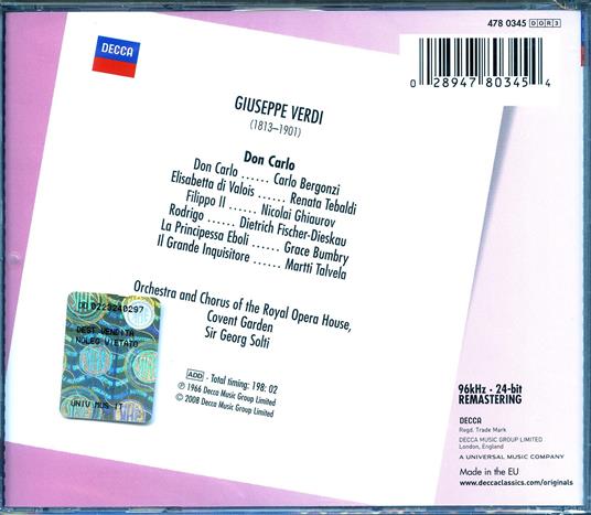 Don Carlo - CD Audio di Giuseppe Verdi,Renata Tebaldi,Carlo Bergonzi - 2