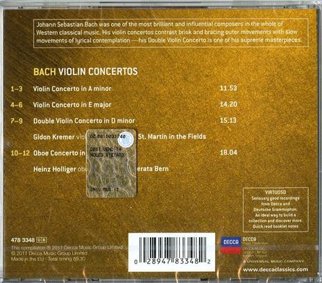 Concerti per violino - CD Audio di Johann Sebastian Bach,Gidon Kremer,Academy of St. Martin in the Fields - 2