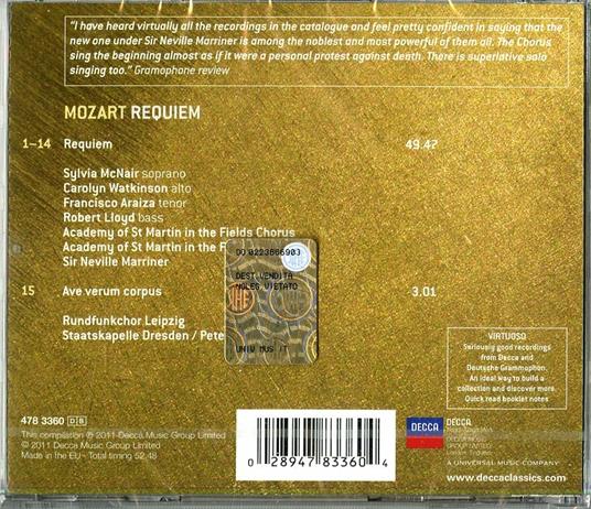 Requiem - CD Audio di Wolfgang Amadeus Mozart,Neville Marriner,Academy of St. Martin in the Fields - 2